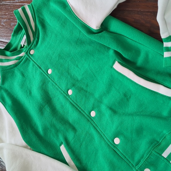 AWDis Green & White Letterman Jacket & BALERA URBAN GROOVE White Skinny Pants, S - Picture 5 of 16